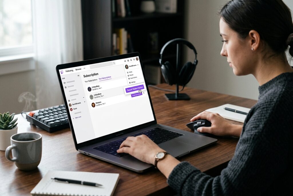 how to cancel twitch subscription